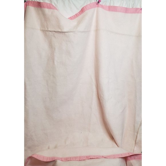 Vintage Cannon Mills Co Twin Blanket Pale Pink Satin Edges 92 X 70
